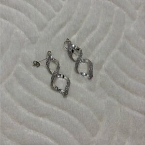 Vintage Elegant Silver Twisted Earrings